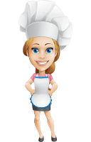 Beautiful Chef Girl Cartoon Vector Character AKA Fleur DeTaste